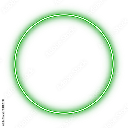green neon glowing circle