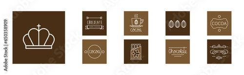 Chocolate and Cocoa Product Icon and Sign Vector Set