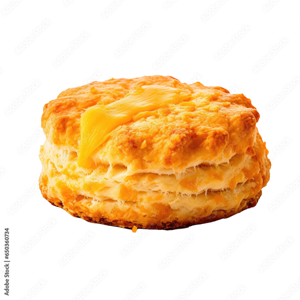 A Savory Cheddar Cheese Biscuit Isolated on a Transparent Background A Savory Cheddar Cheese Biscuit Isolated on a Transparent Background