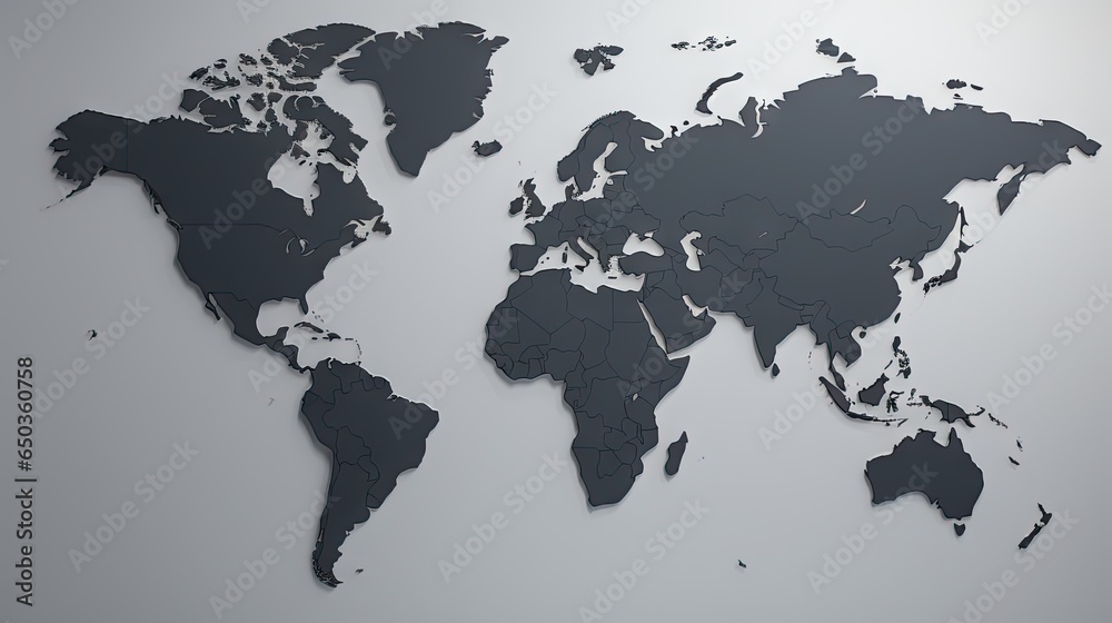 a map of the world is shown in black and white. generative ai a map of the world is shown in black and white. generative ai