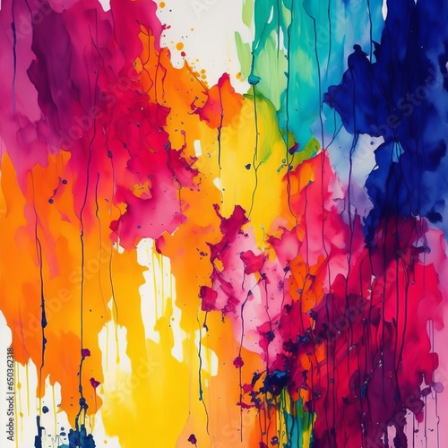 Abstract painted rainbow watercolor background
