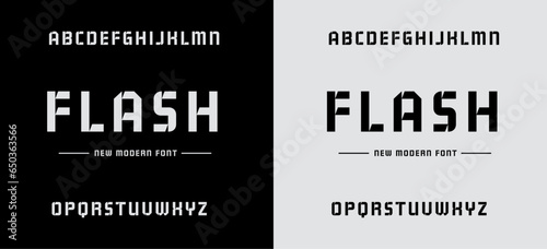 FLASH, Sports minimal tech font letter set. Luxury vector typeface for company. Modern gaming fonts logo design.