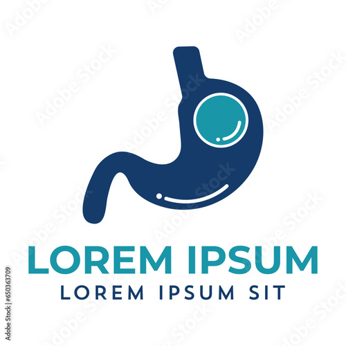 Gastric Balloon logo Stomach, obesity logo, Endoscopy Inside a Stomach weight loss surgery vector illustration 

