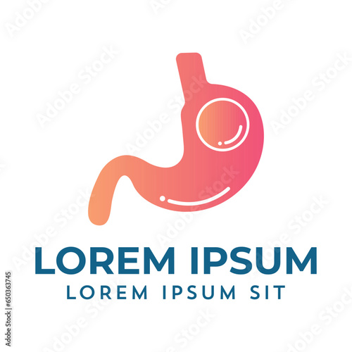 Gastric Balloon logo Stomach, obesity logo, Endoscopy Inside a Stomach weight loss surgery vector illustration 
