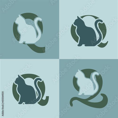 Initials Logo Design Alphabet Letter Q Dog Logo Design Concept