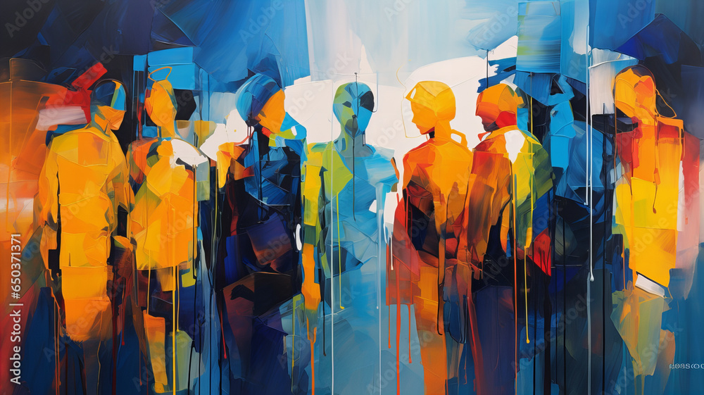 Diverse group of people, equalty, inclusion, concept art. Generative AI ...