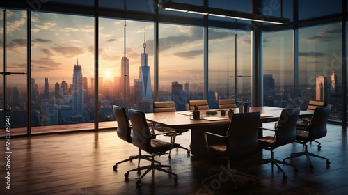 a breathtaking view of a corporate boardroom where executives discuss strategies for expanding their businesses within a global network