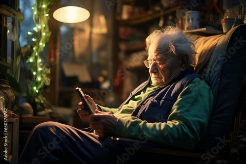 Serene Rest: Senior Man in His Armchair photo