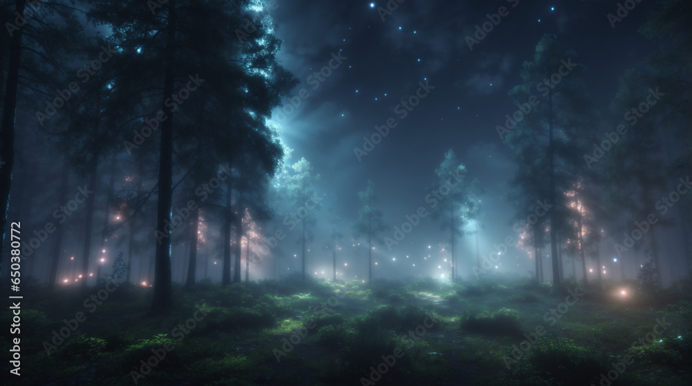 forest in the night forest in the night