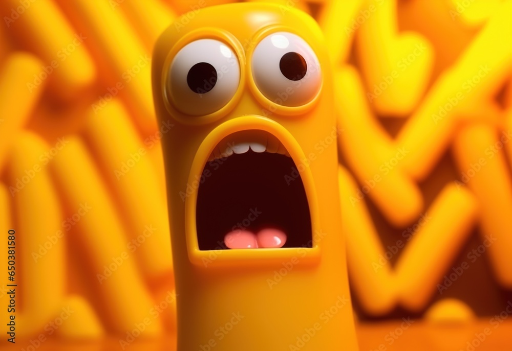 Shocked, scared or startled emoji with mouth wide open and eyes bulging