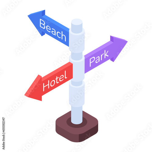 Here’s an isometric illustration of a guidepost 
