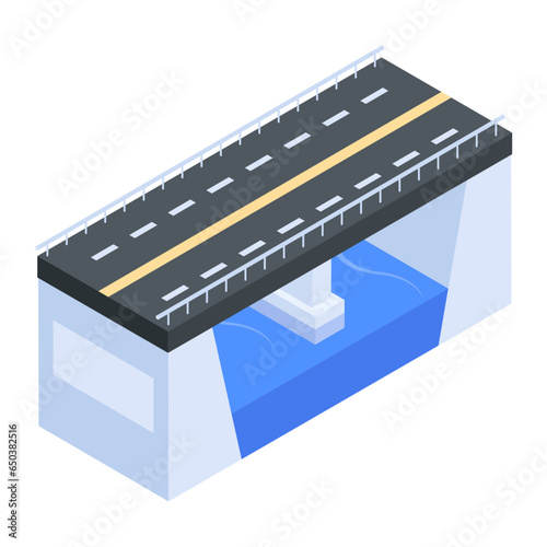 Heres an isometric illustration depicting flyover road 