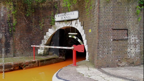 Video, Thomas Telford northern Harecastle Tunnel entrance. The Trent and Mersey Canal Kidsgrove, Newcastle-under-Lyme. photo