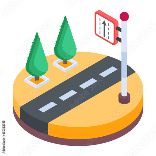 Heres an isometric illustration depicting flyover road 