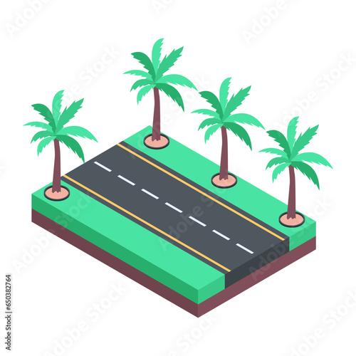 Heres an isometric illustration depicting flyover road 