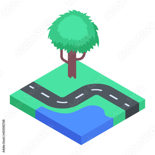 Heres an isometric illustration depicting flyover road 