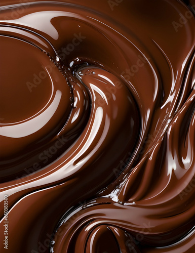 Photot of melted chocolate, generative AI photo