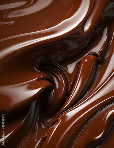 Photot of melted chocolate, generative AI