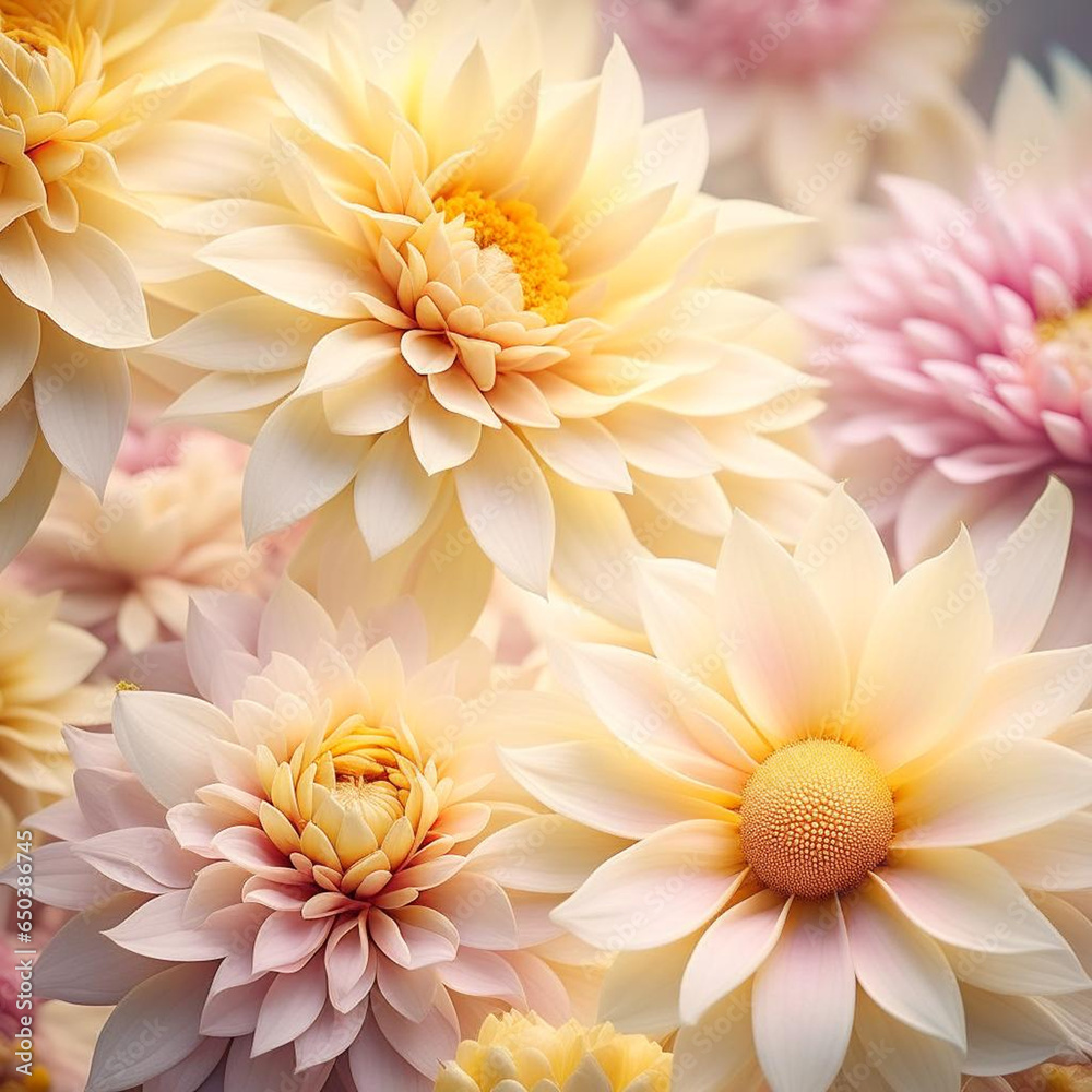 Pink and yellow flowers background. Pink and yellow flowers background.