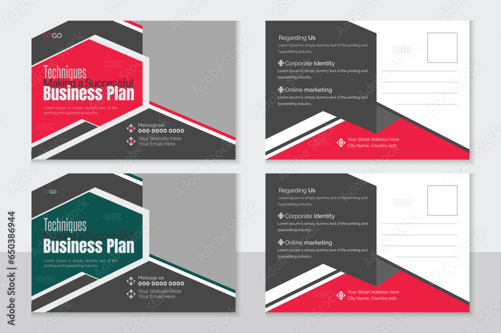 Corporate postcard design template. amazing and modern postcard design. stylish corporate postcard design bundle Corporate postcard design template. amazing and modern postcard design. stylish corporate postcard design bundle