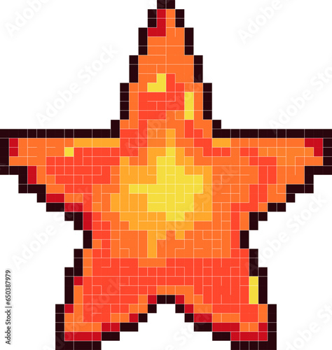 Star game pixelated retro icon