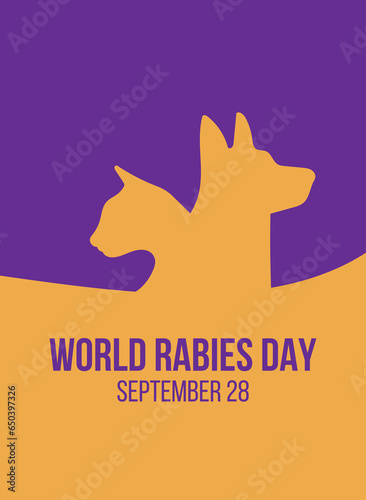 World Rabies Day. September 28. Template for banner, greeting card, poster background. Vector illustration