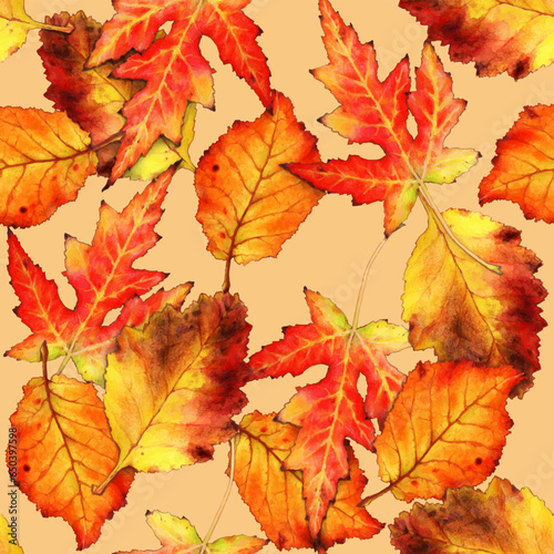 illustration of dry leaves pattern