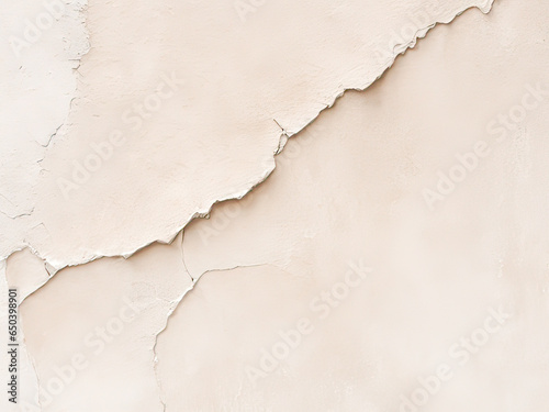 The texture of the old plaster cracked uneven light color.