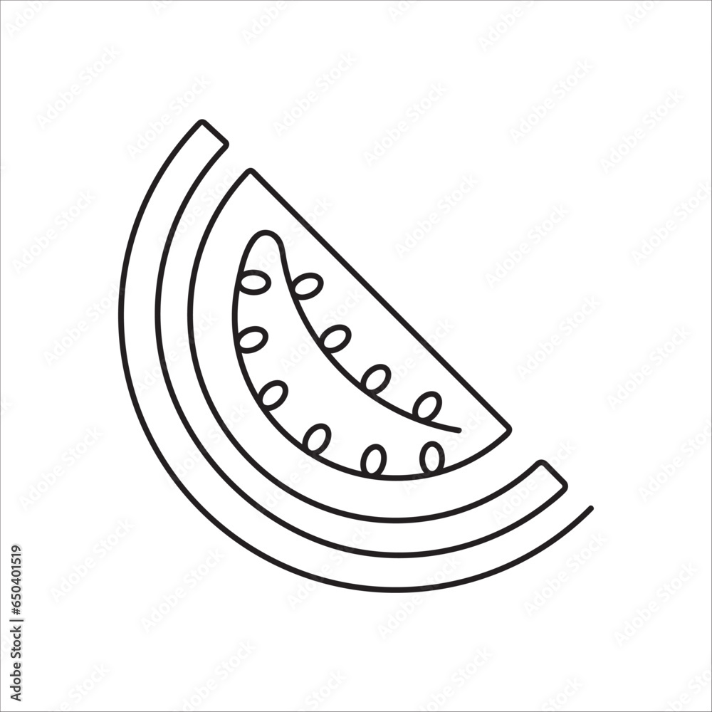 Watermelon fruit slide icon continuous single linear vector illustration graphic design elegance minimalist line art. Watermelon fruit slide icon continuous single linear vector illustration graphic design elegance minimalist line art.