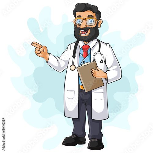 Cartoon doctor isolated on white background