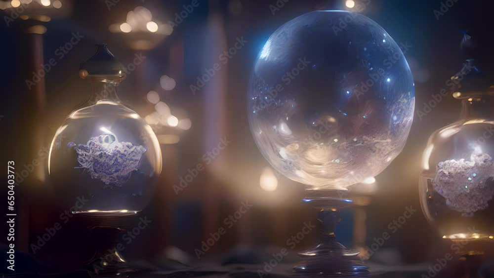 moons shimmering light imbues alchemical concoctions, infusing them with supernatural magic.. Abstract magic