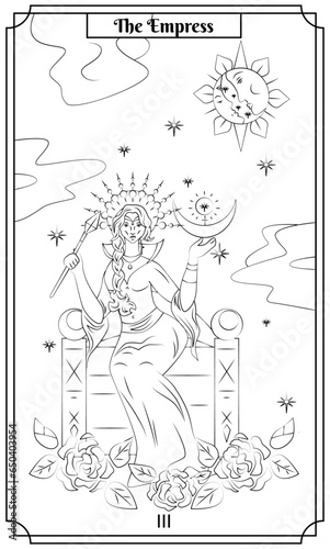 
the illustration - card for tarot - The empress card.