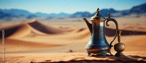 Coffee pot in desert photo