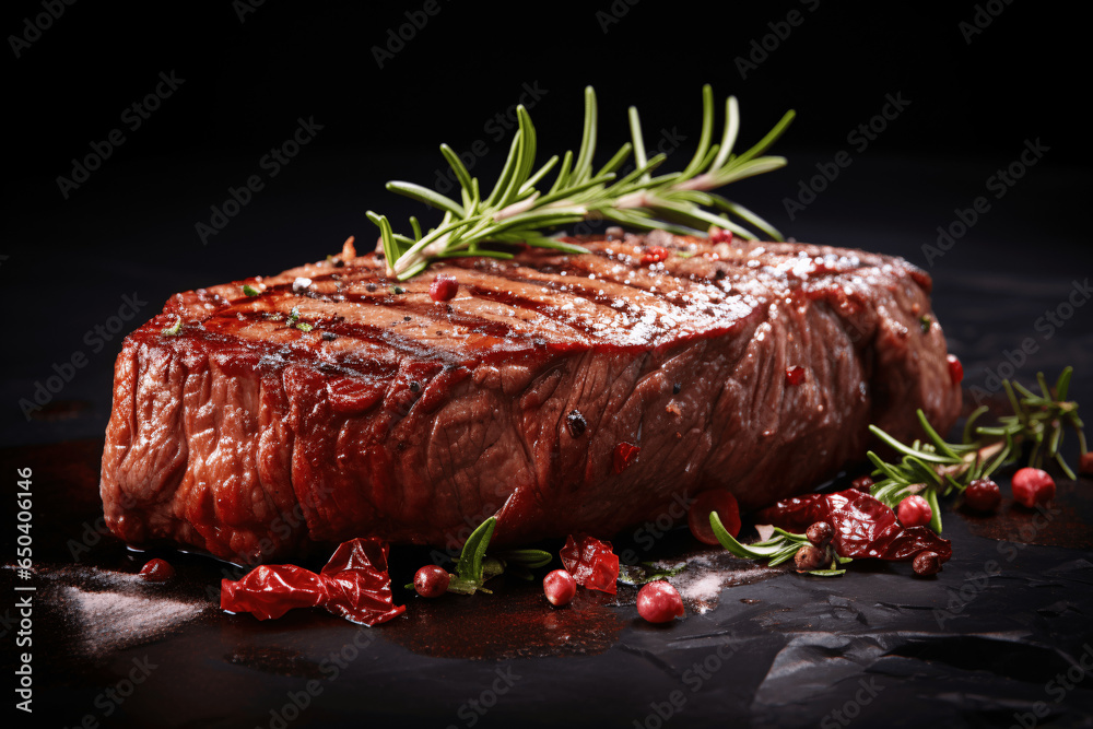 beef steak with rosemary