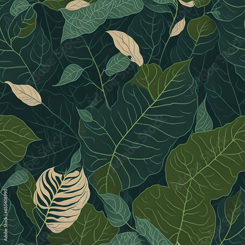 Leaves Seamless Pattern Tiling Creative Florest Nature