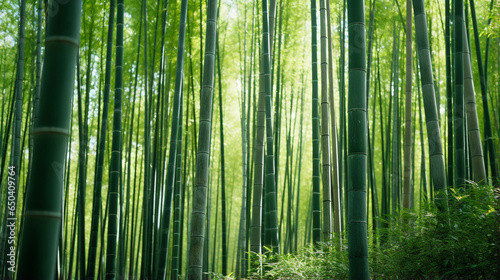 Verdant Bamboo Forest Exemplifying Sustainable Resources and Environmental Conservation - Asian Ecosystem Charm. Generative AI.