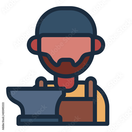 Blacksmith avatar with anvil icon