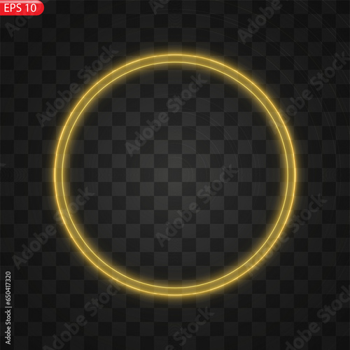Vector round frame. Shining circle banner. Isolated. Vector illustration, eps 10.