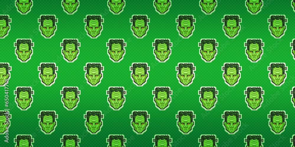 Frankenstein Monster Pixel Background Texture Halloween