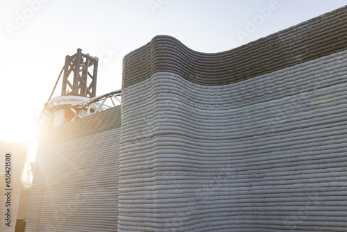 modern construction of 3D houses. printed house using a 3D printer