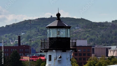 Close Up Lighthouse Drone Shot