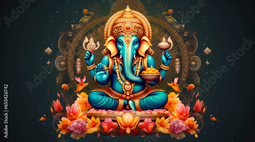 Ganesh chaturthi shri ganesha design. Ganesh Chaturthi गणेश चतुर्थी concept and background. 