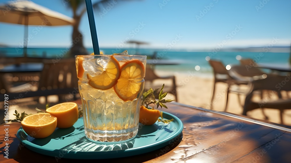 Cocktail on the beach Generative AI