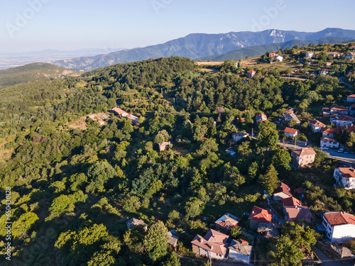 Aerial view of Village of Yavrovo, Bulgaria photo