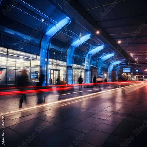 Wallpaper Mural Long exposure photo of a bustling customs area. Generative AI Torontodigital.ca