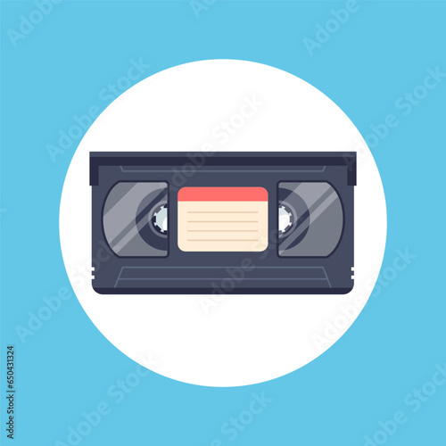 old video cassette from the 90s. flat vector illustration.