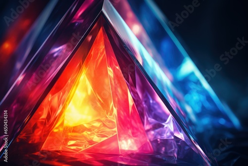 Flames of Refraction: Hyper-Realistic Prism Close-Up
