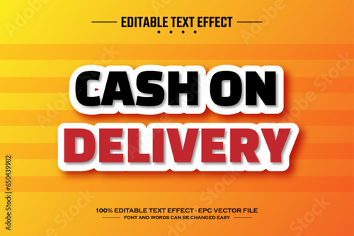 Cash on delivery 3D editable text effect template