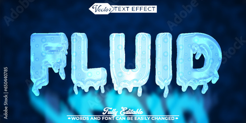 Cartoon Fluid Water Vector Editable Text Effect Template