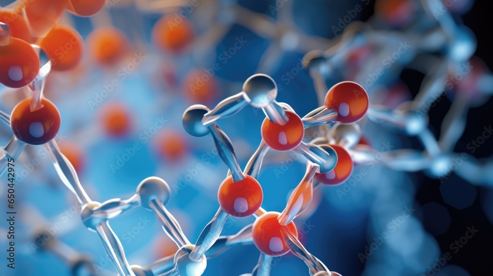 A detailed image showcasing the tightly fused molecules of amino acids ...